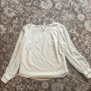 White House Black Market Clip Dot Blouse